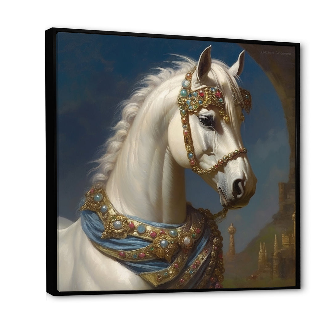 Portrait Of Majestic White Horse - White Horse Wall Art
