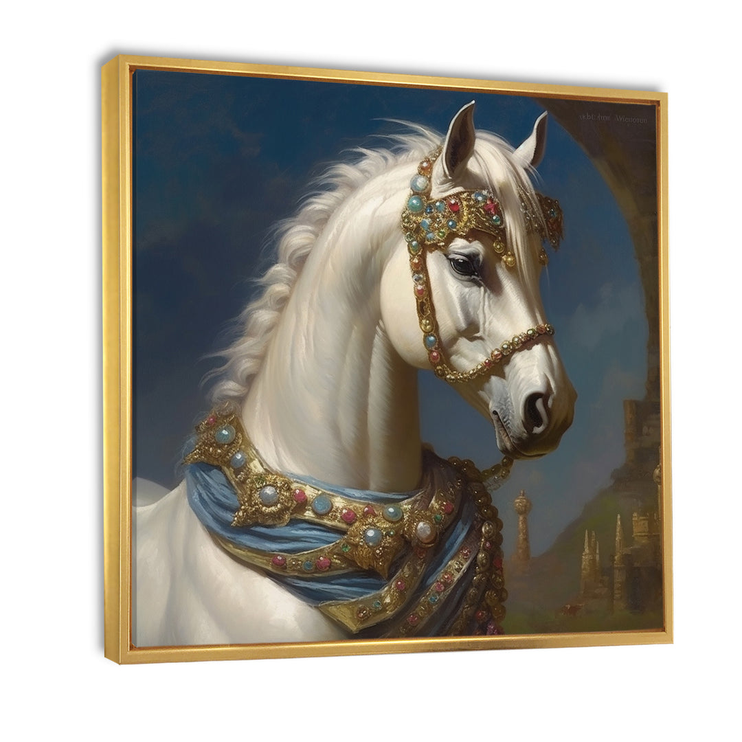 Portrait Of Majestic White Horse - White Horse Wall Art