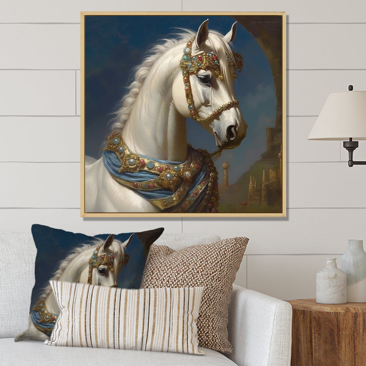 Portrait Of Majestic White Horse - White Horse Wall Art