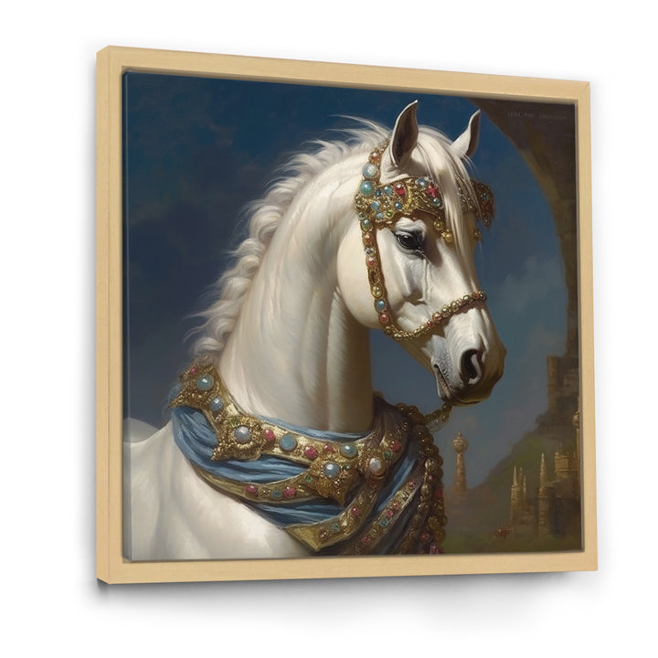Portrait Of Majestic White Horse - White Horse Wall Art