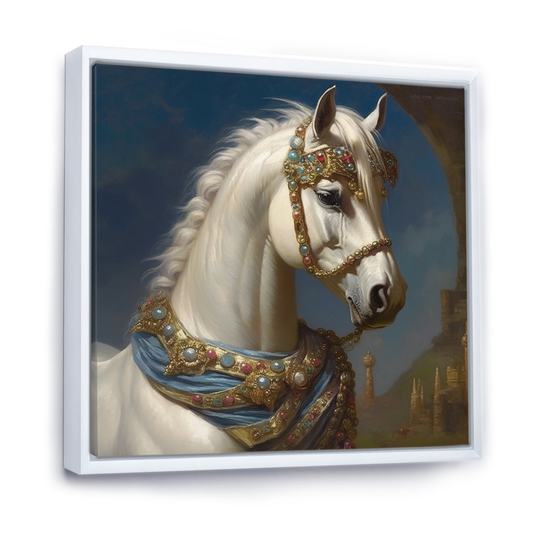 Portrait Of Majestic White Horse - White Horse Wall Art
