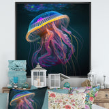 Radiant Colorful Deep Sea Jellyfish - Jellyfish Large Canvas Wall Art