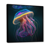 Radiant Colorful Deep Sea Jellyfish - Jellyfish Large Canvas Wall Art