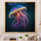 Radiant Colorful Deep Sea Jellyfish - Jellyfish Large Canvas Wall Art