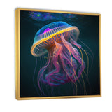 Radiant Colorful Deep Sea Jellyfish - Jellyfish Large Canvas Wall Art