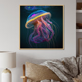 Radiant Colorful Deep Sea Jellyfish - Jellyfish Large Canvas Wall Art