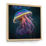 Radiant Colorful Deep Sea Jellyfish - Jellyfish Large Canvas Wall Art