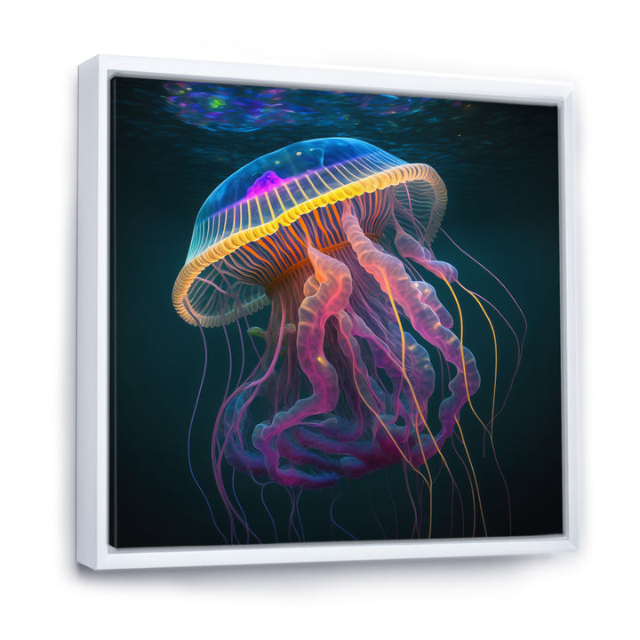 Radiant Colorful Deep Sea Jellyfish - Jellyfish Large Canvas Wall Art