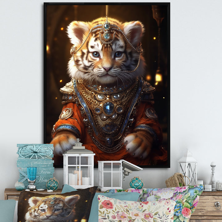 Cute Little Royal Lion Kitten - Lion Canvas Wall Art