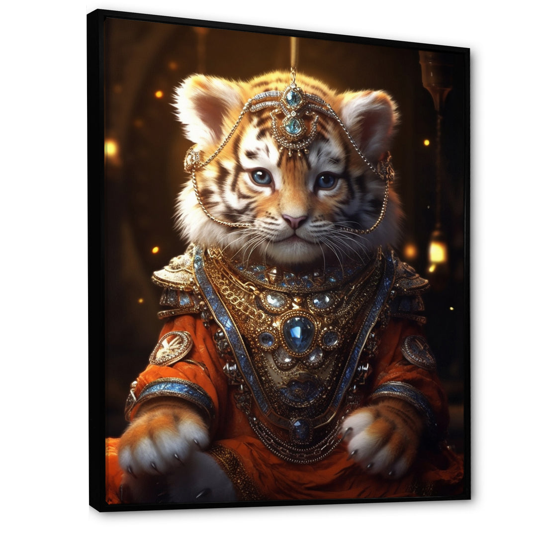 Cute Little Royal Lion Kitten - Lion Canvas Wall Art