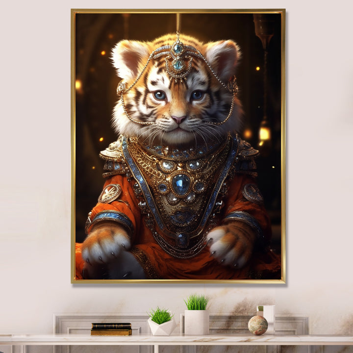 Cute Little Royal Lion Kitten - Lion Canvas Wall Art