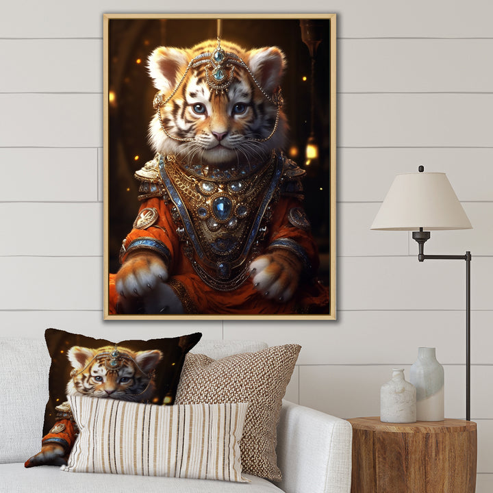 Cute Little Royal Lion Kitten - Lion Canvas Wall Art