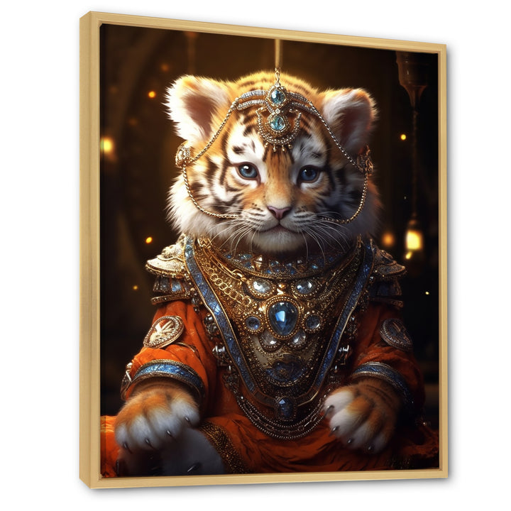 Cute Little Royal Lion Kitten - Lion Canvas Wall Art