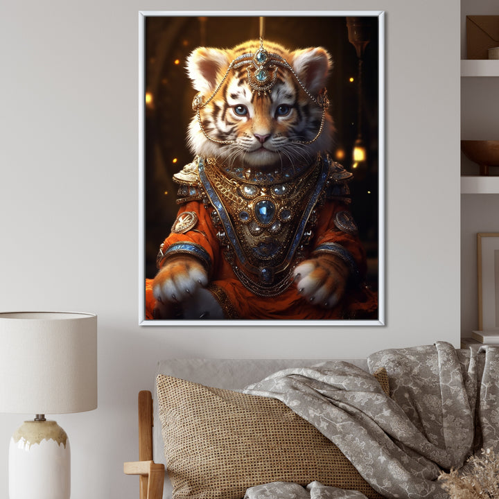 Cute Little Royal Lion Kitten - Lion Canvas Wall Art