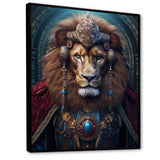 Majestic Lion Portrait Ancient King - Lion Canvas Wall Art