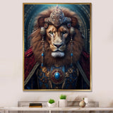 Majestic Lion Portrait Ancient King - Lion Canvas Wall Art