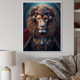 Majestic Lion Portrait Ancient King - Lion Canvas Wall Art