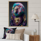Cool Lion With Flamboyant Sweater - Blue Lion Wall Art