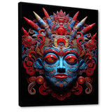 Traditional Mask In Red And Blu - Lion Wall Decor
