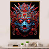 Traditional Mask In Red And Blu - Lion Wall Decor