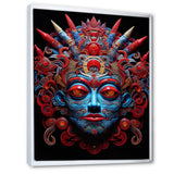 Traditional Mask In Red And Blu - Lion Wall Decor