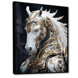 Portrait Of Futuristic White Horse - Lion Wall Art Prints