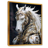 Portrait Of Futuristic White Horse - Lion Wall Art Prints