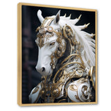 Portrait Of Futuristic White Horse - Lion Wall Art Prints