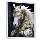 Portrait Of Futuristic White Horse - Lion Wall Art Prints
