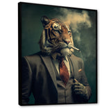Stylish Lion In Suit Smoking - Lion Home Decor Art