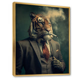 Stylish Lion In Suit Smoking - Lion Home Decor Art