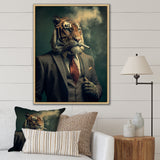 Stylish Lion In Suit Smoking - Lion Home Decor Art