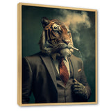 Stylish Lion In Suit Smoking - Lion Home Decor Art