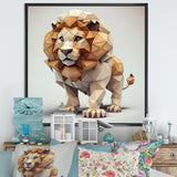 Cute Little Geometric Lion - Lion Bedroom Wall Art