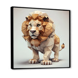 Cute Little Geometric Lion - Lion Bedroom Wall Art