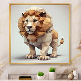 Cute Little Geometric Lion - Lion Bedroom Wall Art