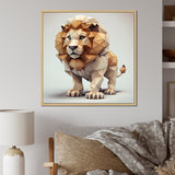 Cute Little Geometric Lion - Lion Bedroom Wall Art