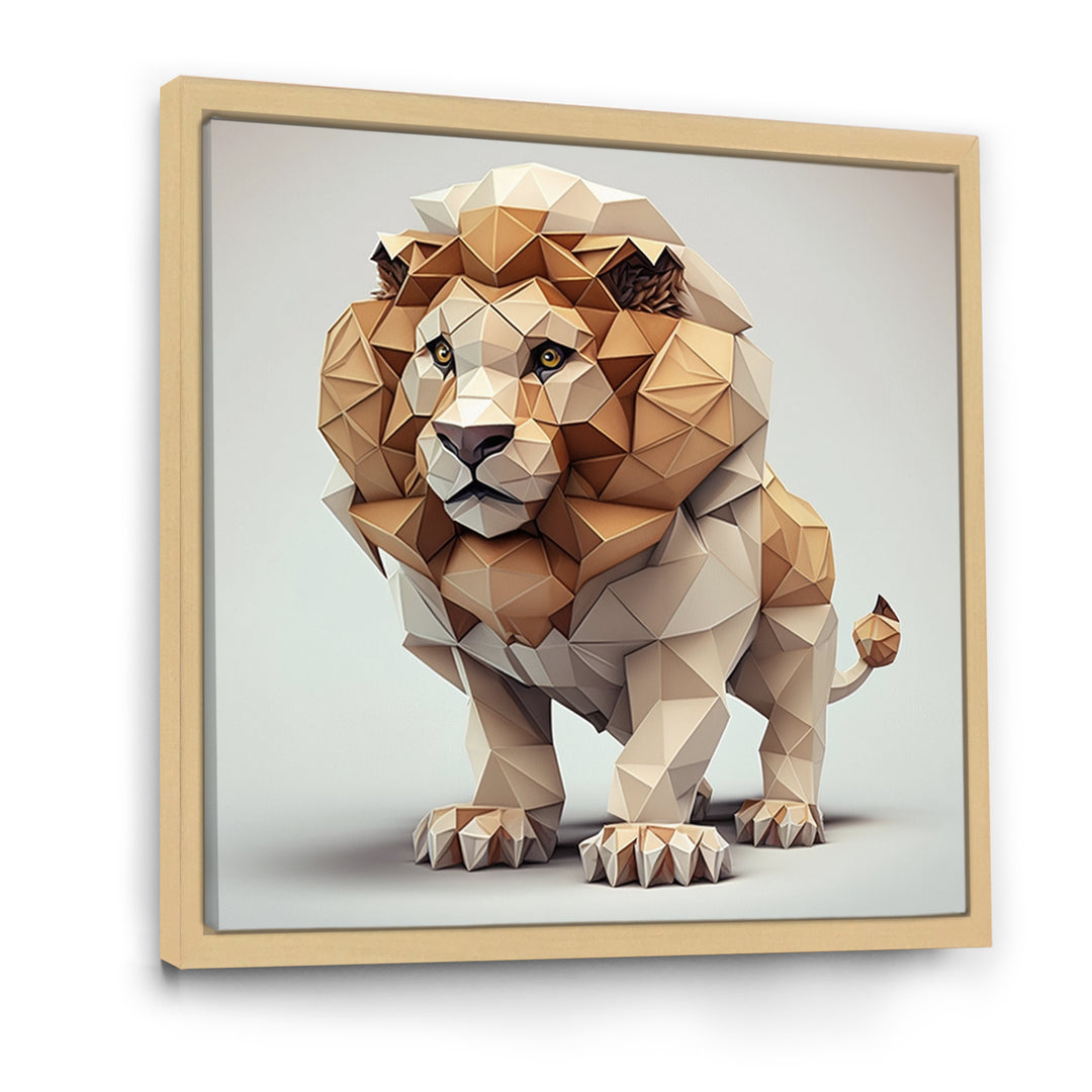 Cute Little Geometric Lion - Lion Bedroom Wall Art