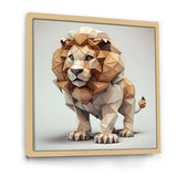Cute Little Geometric Lion - Lion Bedroom Wall Art