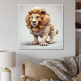 Cute Little Geometric Lion - Lion Bedroom Wall Art