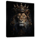 Majestic Lion King With Golden Crown - Lion Canvas Wall Art