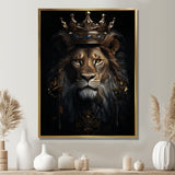 Majestic Lion King With Golden Crown - Lion Canvas Wall Art