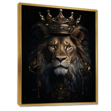 Majestic Lion King With Golden Crown - Lion Canvas Wall Art