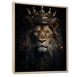 Majestic Lion King With Golden Crown - Lion Canvas Wall Art