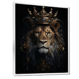 Majestic Lion King With Golden Crown - Lion Canvas Wall Art