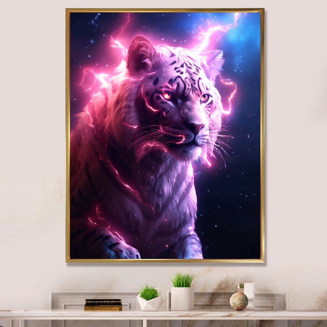 Pink Lightening Wild Tiger - Lion Wall Decor