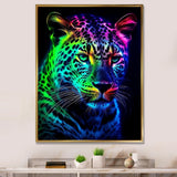 Neon Portrait Of Wild Tiger - Lion Wall Art Prints