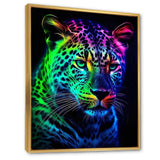 Neon Portrait Of Wild Tiger - Lion Wall Art Prints