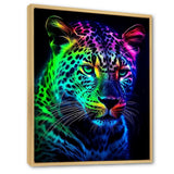 Neon Portrait Of Wild Tiger - Lion Wall Art Prints