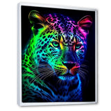 Neon Portrait Of Wild Tiger - Lion Wall Art Prints